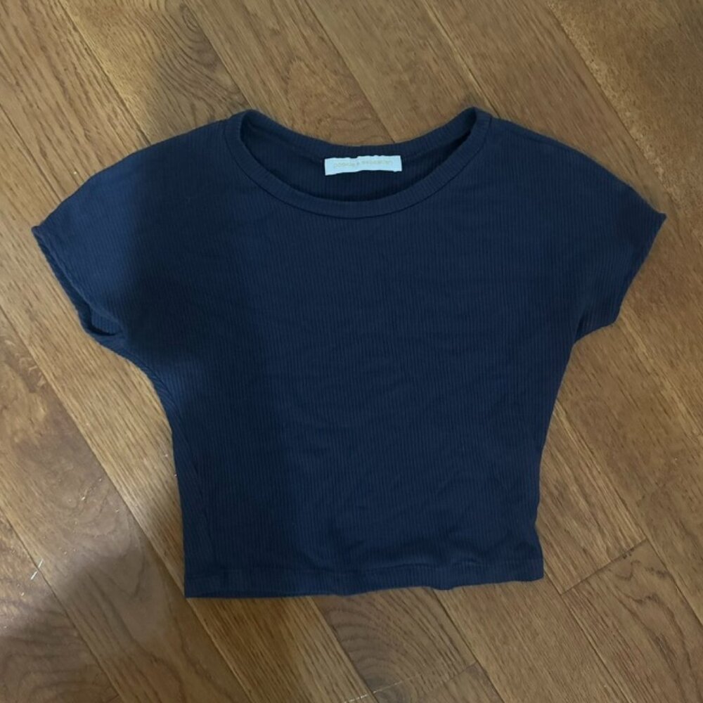 Navy Blue Cropped Tee